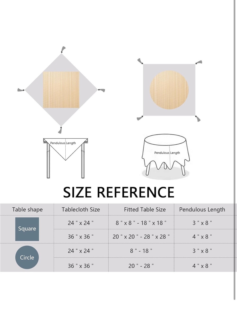 NEW Gray 36” Square Tablecloth, Rustic Farmhouse Grey - Picture 5 of 8